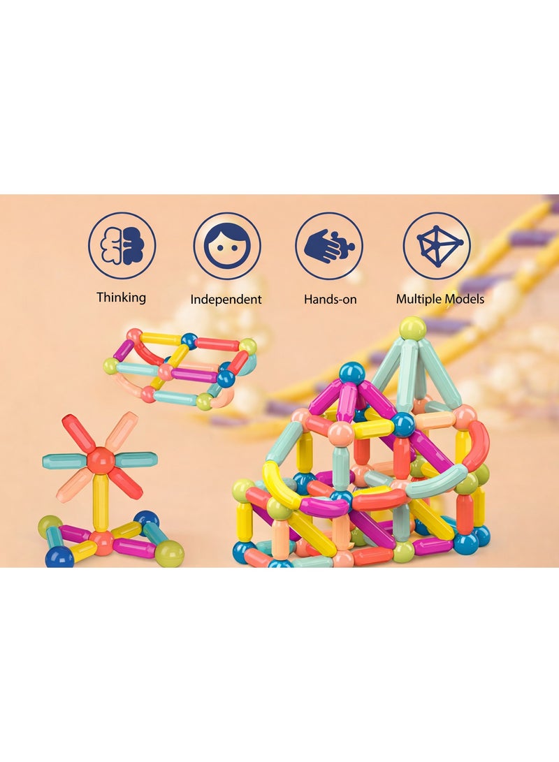 42-Piece Magnetic STEM Learning Toy | Sticks & Balls 2D & 3D Construction Set for Boys & Girls - Image 3